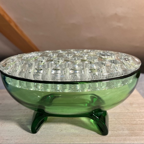 Viking Other - Viking Glass Pre 1940s New Martinsville Large Glass Flower and Candle Frog